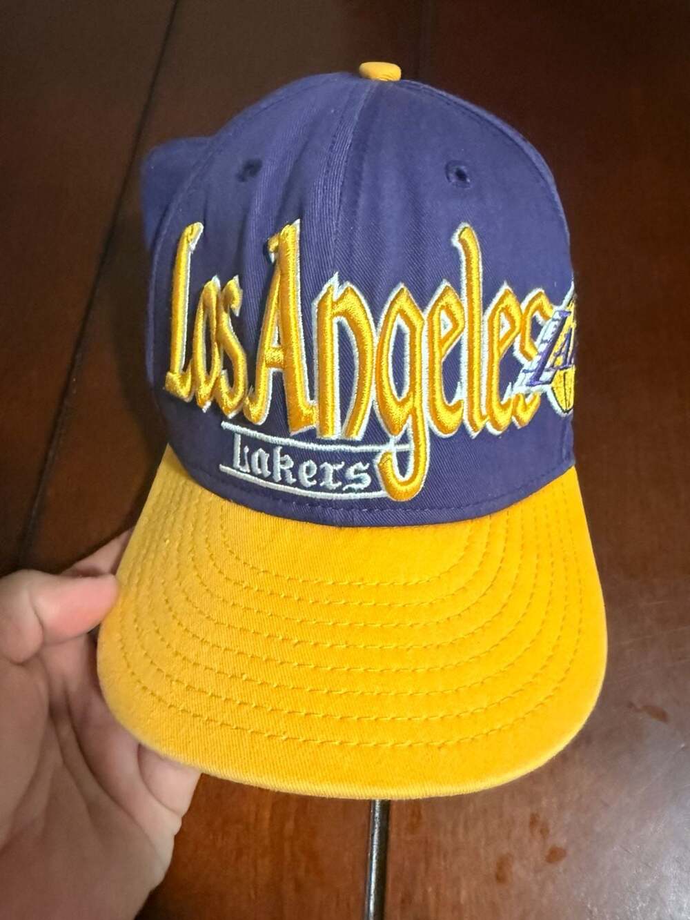 Vintage Drew Pearson Los Angeles Lakers Script Snapback Hat